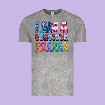 I Am A Survivor With All Cancer Ribbons Vintage Tee Designed By Adodesignshop