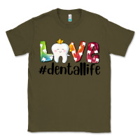Army Green love dentallife Classic Tee - AdoDesignShop