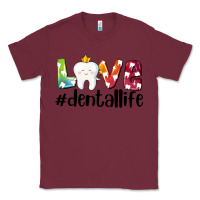 Burgundy love dentallife Classic Tee - AdoDesignShop