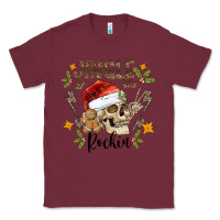 Burgundy jingle bell rock black Classic Tee - CowhideDigitalArt