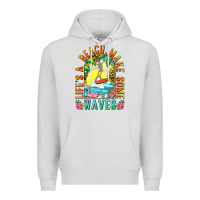 Dove Grey Life's a beach make some waves Premium Hoodie - NancyCooperArtShop