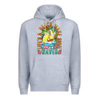 Heather Grey Life's a beach make some waves Premium Hoodie - NancyCooperArtShop