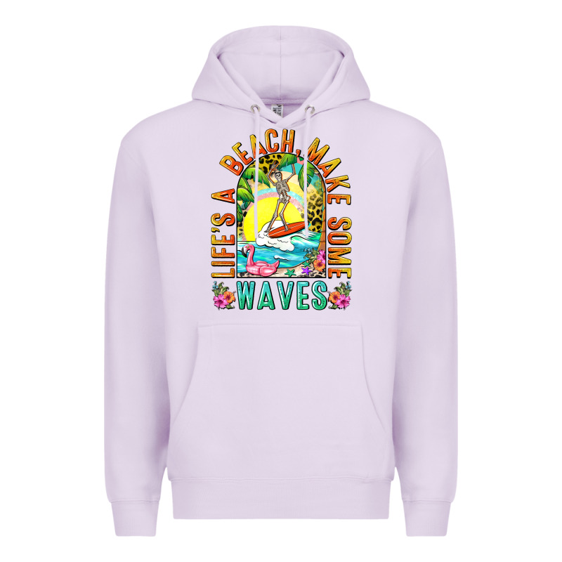 Life's A Beach Make Some Waves Premium Hoodie by NancyCooperArtShop | Teevron
