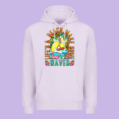 Life's A Beach Make Some Waves Premium Hoodie Designed By Nancycooperartshop