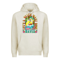 Oatmeal Heather Life's a beach make some waves Premium Hoodie - NancyCooperArtShop