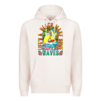 Pale Pink Life's a beach make some waves Premium Hoodie - NancyCooperArtShop