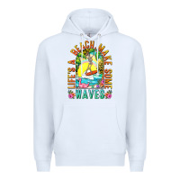 White Life's a beach make some waves Premium Hoodie - NancyCooperArtShop