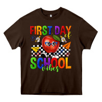 Chocolate Brown first day of school vibes Heavy Core Tee - texasbilliewilder
