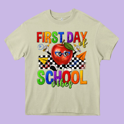 First Day Of School Vibes Heavy Core Tee Designed By Texasbilliewilder