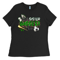 Black little sister biggest fan soccer Ladies Tee - Zillion Design Studio