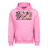Fuchsia Pink peace love nursing Urban Hoodie - CowGirlArtShop