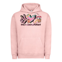 Pigment Salmon peace love nursing Urban Hoodie - CowGirlArtShop
