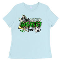 Baby Blue little sister biggest fan soccer Ladies Tee - Zillion Design Studio