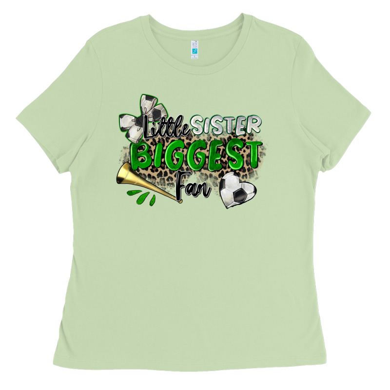 Little Sister Biggest Fan Soccer Ladies Tee by Zillion Design Studio | Teevron