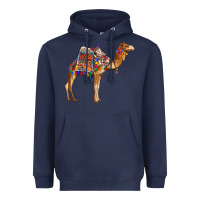 Navy camel with colorful saddle Heavyweight Hoodie - BarkalooDesign
