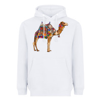 White camel with colorful saddle Heavyweight Hoodie - BarkalooDesign