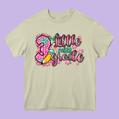 Little Miss 3rd Grade Heavy Core Tee Designed By Zillion Design Studio