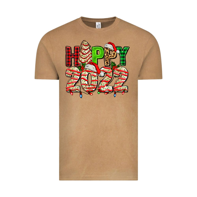 Happy 2022 With Christmas Tree Cake Vintage Tee by AdoDesignShop | Teevron