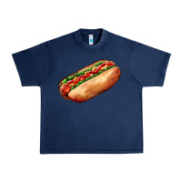 Navy American hot dog Urban Heavy Tee - AdoDesignShop