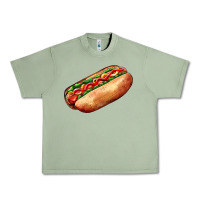 Oil Green American hot dog Urban Heavy Tee - AdoDesignShop