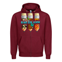Burgundy teach love inspire Zipper Hoodie - NancyCooperArtShop