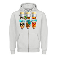 Dove Grey teach love inspire Zipper Hoodie - NancyCooperArtShop