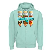 Seafoam teach love inspire Zipper Hoodie - NancyCooperArtShop