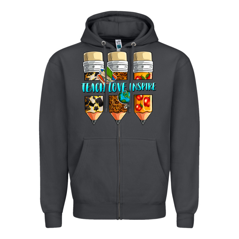 Teach Love Inspire Zipper Hoodie by NancyCooperArtShop | Teevron