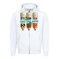 White teach love inspire Zipper Hoodie - NancyCooperArtShop