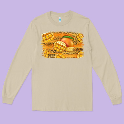 Mango Background Long Sleeve Tee Designed By Jasminsmagicworld