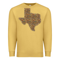 Antique Gold Western Texas Map Leopard Pattern Premium Sweatshirt - Bettercallsaul