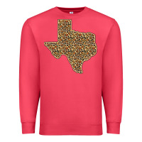 Cardinal Western Texas Map Leopard Pattern Premium Sweatshirt - Bettercallsaul