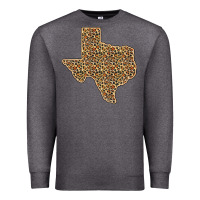 Charcoal Heather Western Texas Map Leopard Pattern Premium Sweatshirt - Bettercallsaul