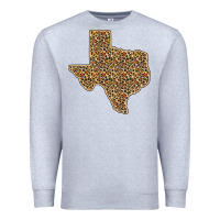Heather Grey Western Texas Map Leopard Pattern Premium Sweatshirt - Bettercallsaul