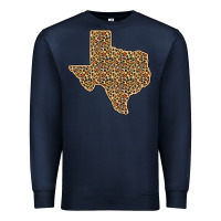 Navy Western Texas Map Leopard Pattern Premium Sweatshirt - Bettercallsaul