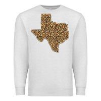 Oatmeal Heather Western Texas Map Leopard Pattern Premium Sweatshirt - Bettercallsaul