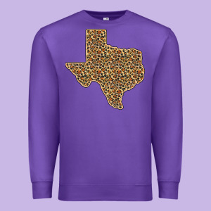 Western Texas Map Leopard Pattern Premium Sweatshirt Designed By Bettercallsaul