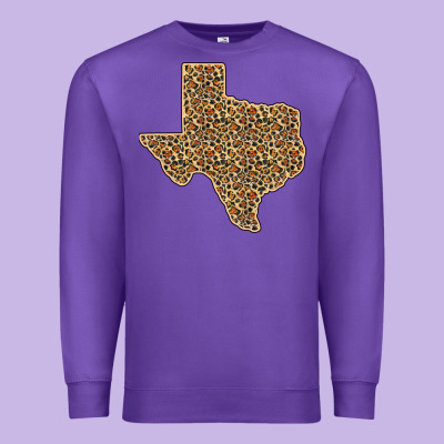 Western Texas Map Leopard Pattern Premium Sweatshirt Designed By Bettercallsaul