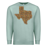 Seafoam Western Texas Map Leopard Pattern Premium Sweatshirt - Bettercallsaul