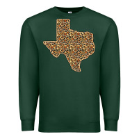 Sports Green Western Texas Map Leopard Pattern Premium Sweatshirt - Bettercallsaul