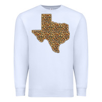White Western Texas Map Leopard Pattern Premium Sweatshirt - Bettercallsaul