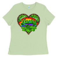 Matcha lucky heart with leopard Ladies Tee - RanaPortraitStore