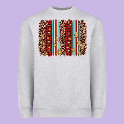 Christmas Socks Cookie Leopard Brushstroke Heavyweight Sweatshirt Designed By Adodesignshop