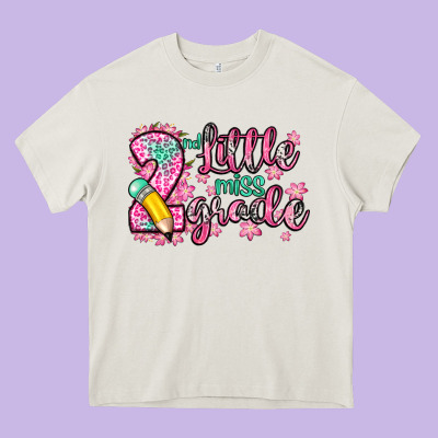 Little Miss 2nd Grade Heavy Core Tee Designed By Zillion Design Studio