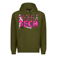 Army Green Breast Cancer Facility Tech Premium Hoodie - texasbilliewilder