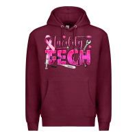 Burgundy Breast Cancer Facility Tech Premium Hoodie - texasbilliewilder