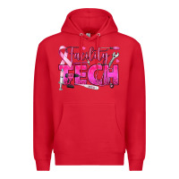 Red Breast Cancer Facility Tech Premium Hoodie - texasbilliewilder
