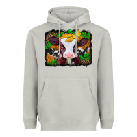 St Patricks Baby Cow With Leopard Background Heavyweight Hoodie | Teevron