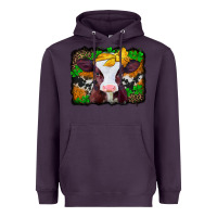 Plum st patricks baby cow with leopard background Heavyweight Hoodie - Jasminsmagicworld
