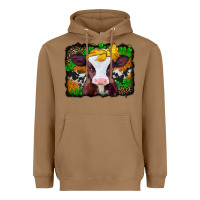 Toasted Coconut st patricks baby cow with leopard background Heavyweight Hoodie - Jasminsmagicworld